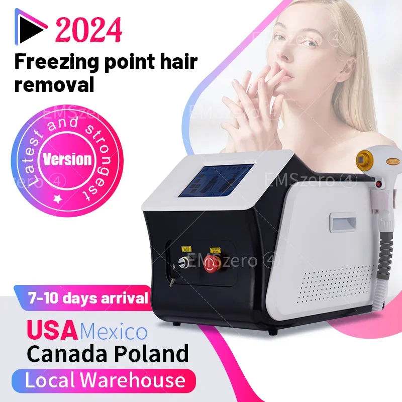 Máquina da remoção do cabelo do laser do diodo, platina do gelo do laser, remoção permanente indolor do cabelo, comprimento de onda 3, 755, 1064, 808nm, 2000W, 2024