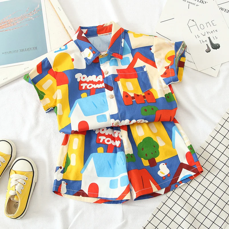 New Summer Baby Boys Clothes Suit Children Fashion Shirt Shorts 2Pcs/Sets Infant Outfits Toddler Casual Costume Kids Tracksuits