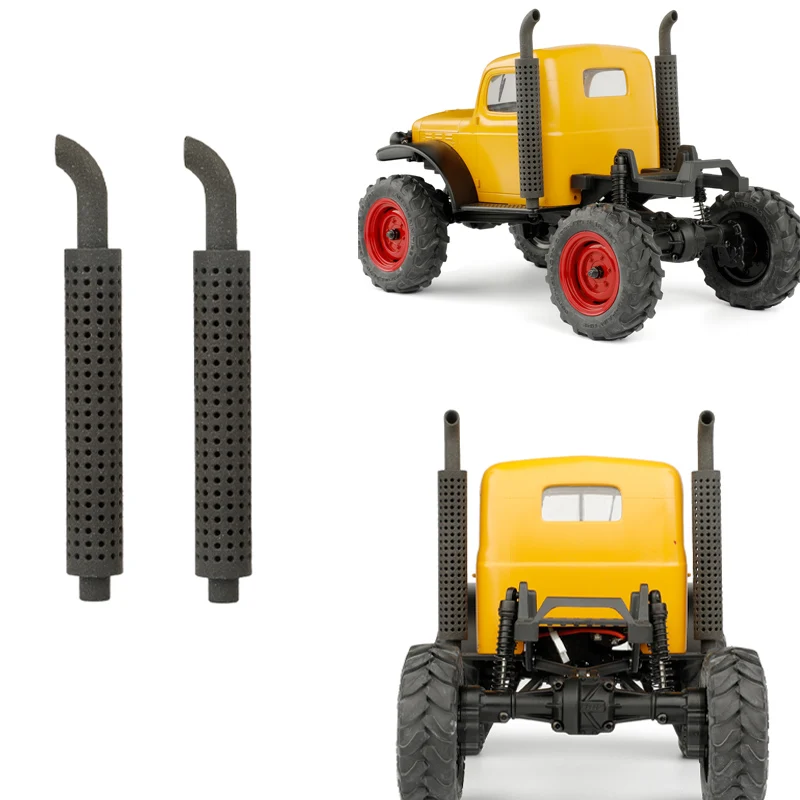 3D Printed Black Simulated Vertical Exhaust Pipes for 1/18 RC Crawler 1/24 RC Truck FMS FCX24 Upgrade Parts