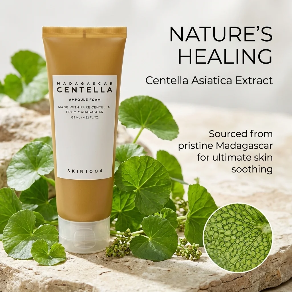 korean cleanser centella asiatica foam face wash hydrating soothing skincare routine