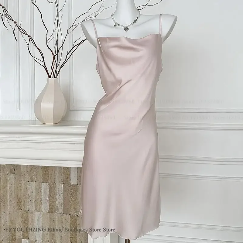 

Sexy Suspender Nightgown Intimate Lingerie Summer New Women Sleepwear Nightdress Swing Collar Nightie Homewear Satin Loungewear