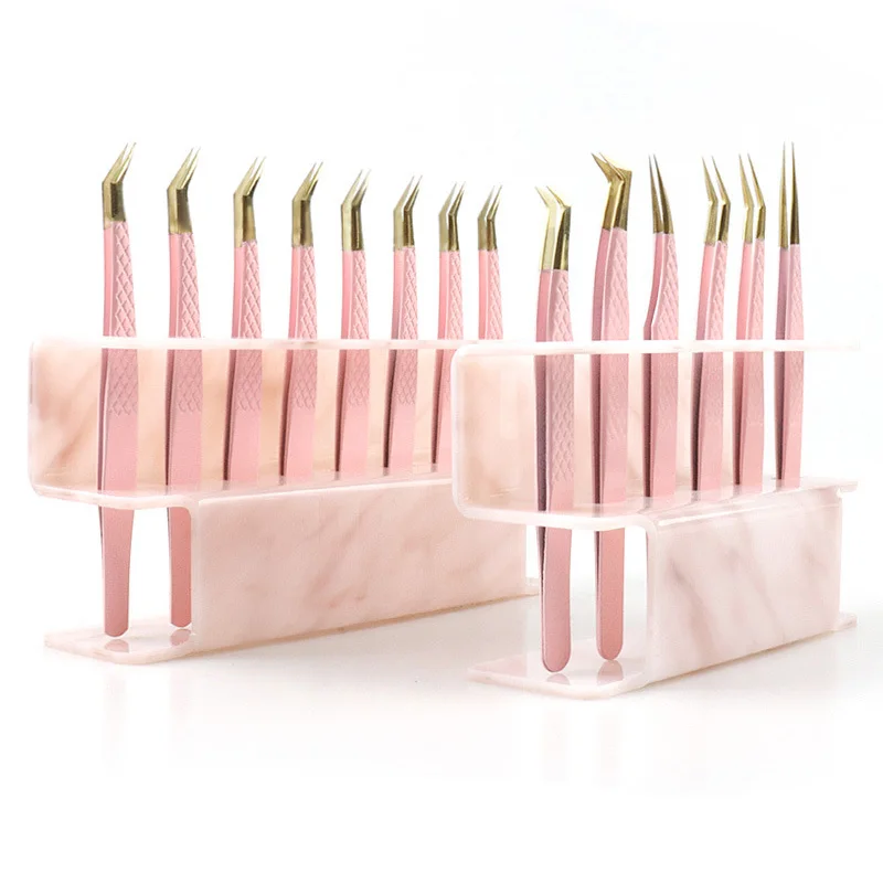 

Acrylic Eyelash Tweezers Storage Holder Stand 6 /8 Holes Convenient Tweezer Shelf Hold Lash Extension Supplies Makeup Tools