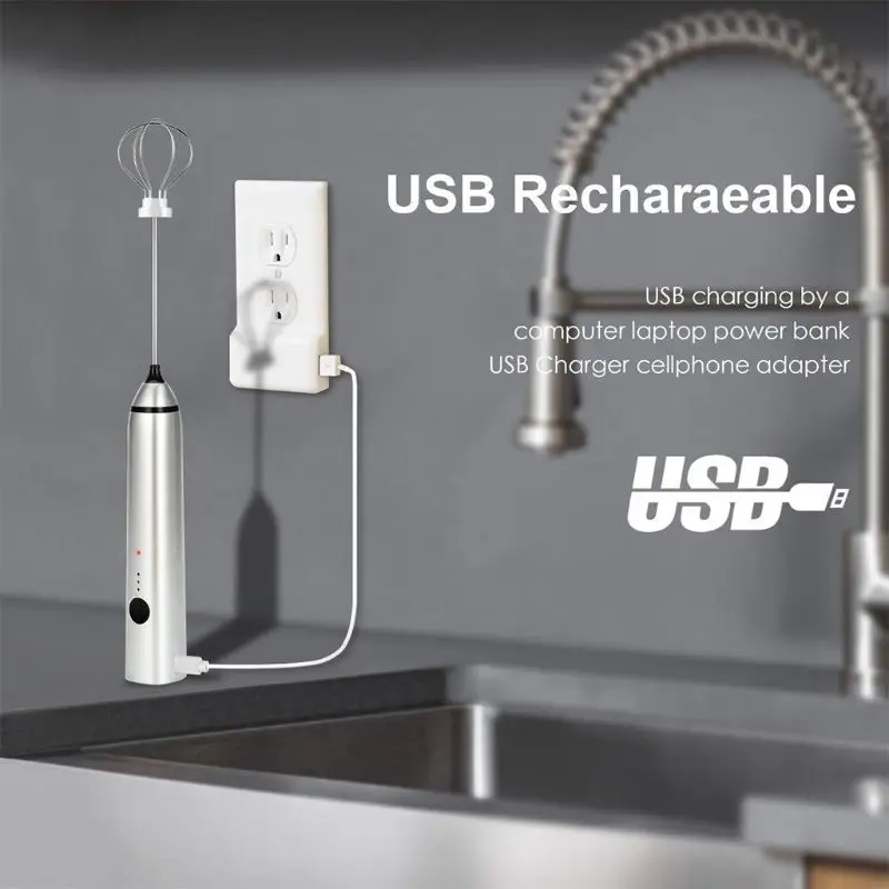 Портативный электрический ручной миксер с насадками-венчиками из нержавеющей стали, дропшиппинг