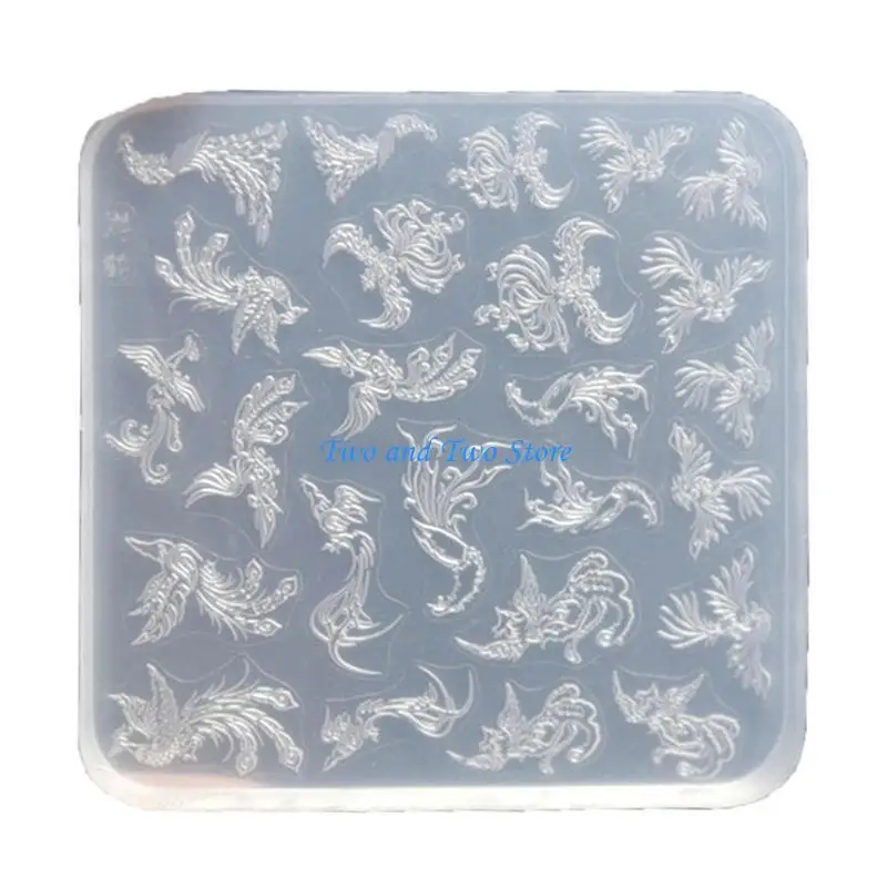 HX6F Stylish Art Mold for Personalized Designs Durable 3D Silicone Carving Mold for Nail Salons and Home Use