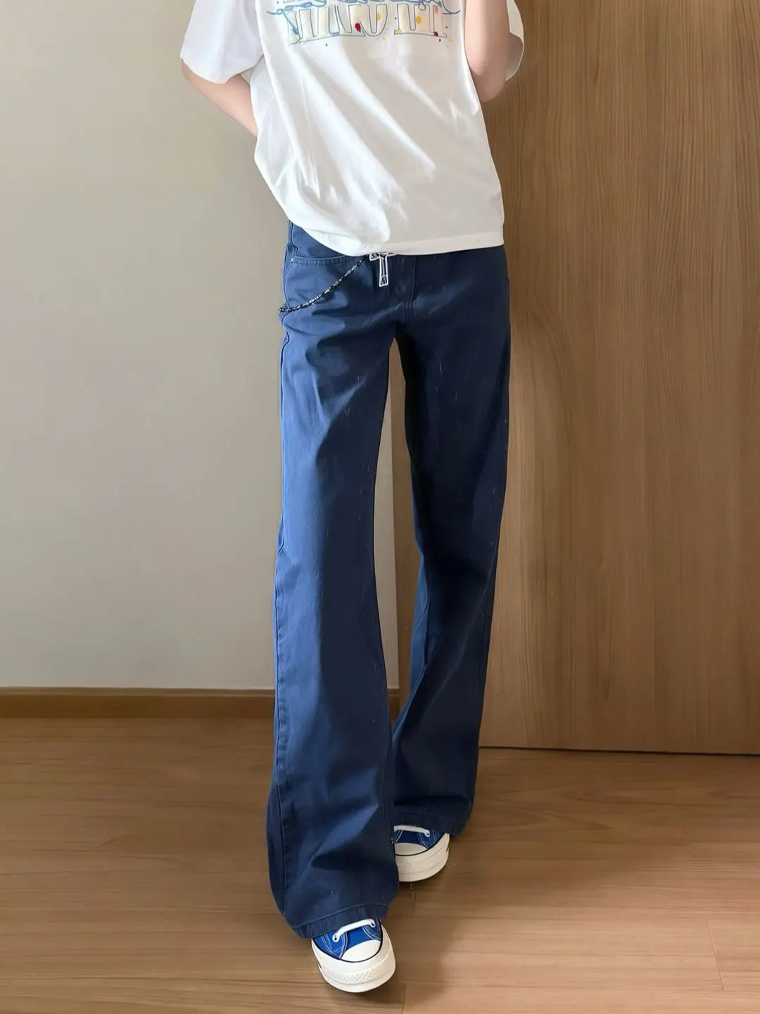 

Cleanfit Blue Flared Straight Leg Jeans Men's High Street Fashion Brand Workwear Trousers American Style Knife Jeans