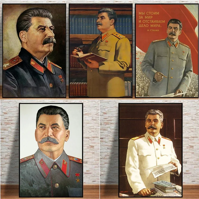 1pc frameless Canvas Painting The Great Leader Stalin Portrait Wall Art Canvas Painting Poster for Home Decor for Living Room HD