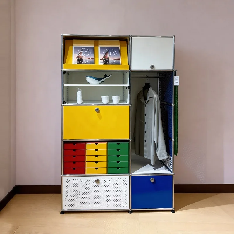 Wardrobe master bedroom partition hanging clothes storage cabinet color advanced sense