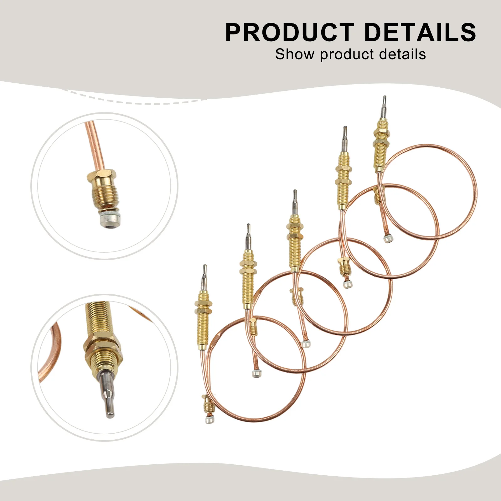 5PCS M8 Thermocouple 30cm Metal Flameout Protection Sensor For Gas Heater BBQ Oven Stove Fireplace Ignition Safety Device Part