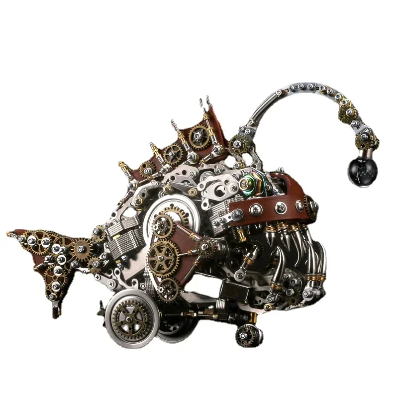 

Механический фонарь-рыба, 3D стоячая объемная деревянная сборка, металлическая модель, высокая сложность, сделай сам, игрушка-монки ручной работы, подарок