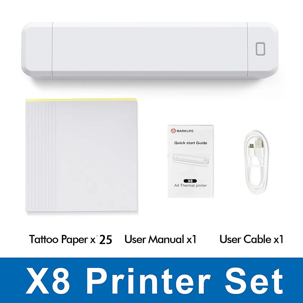 Marklife Thermal Label X8 Printer Mini Bluetooth Tattoo Paper