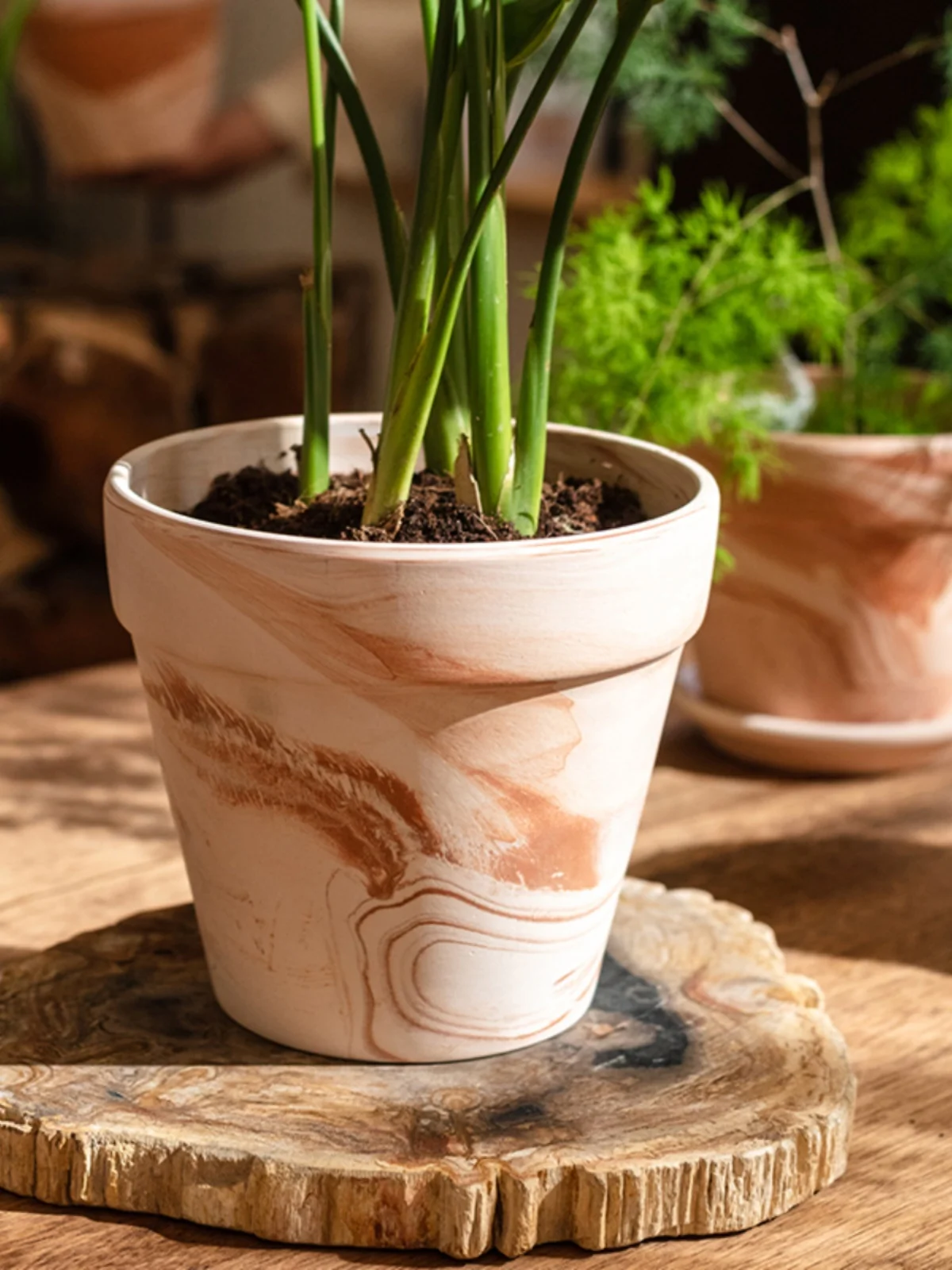 Red Clay Potted Planters Breathable Water Absorbing Pot for Succulent Plants Ceramic Flower Pots Handmade Pottery Planters