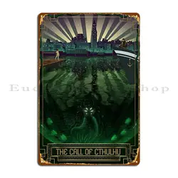 The Call Of Cthulhu Art Deco Metal Plaque Poster Wall Mural Garage Decoration Classic Custom Cinema Tin Sign Poster