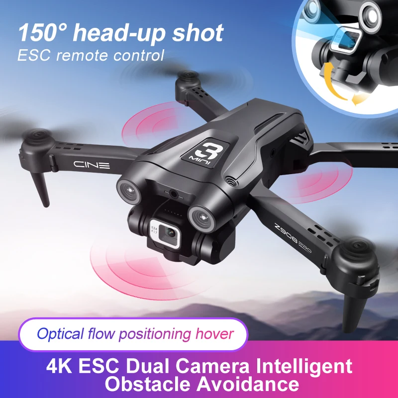 Eboyu-Drone z908pro,4k,デュアルhdカメラ,折りたたみ式rcクワッドコプター,3面,wifi fpv
