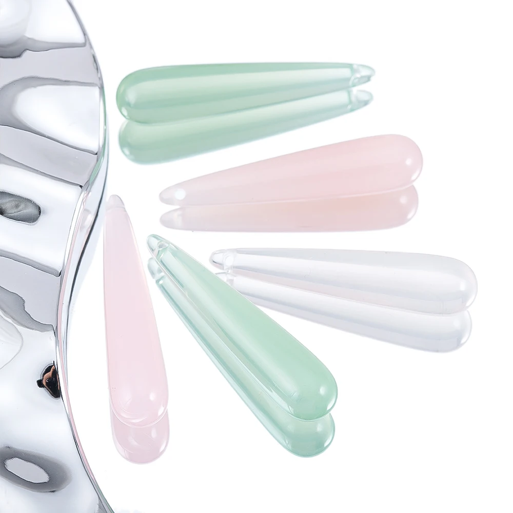 2/10pcs ยาว Water DROP อะคริลิคเรซิ่นลูกปัดสําหรับ DIY สไตล์จีนอุปกรณ์เสริมผม Hairpins Step Shake จี้เครื่องประดับวัสดุ