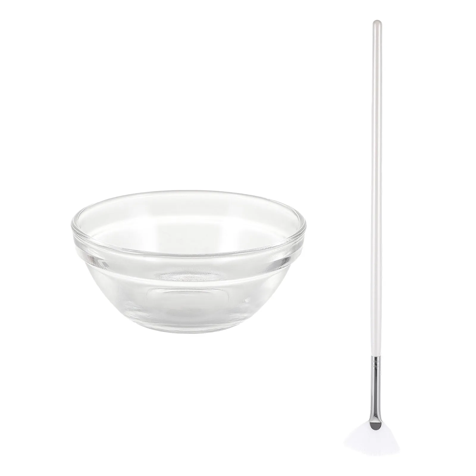 2-delige gezichtsmasker borstelset met zachte haren, schoonheidssalon tool, gemiddelde lengte, dikke steel, geschikt voor huidverzorging, DIY gezichtsmasker mengen