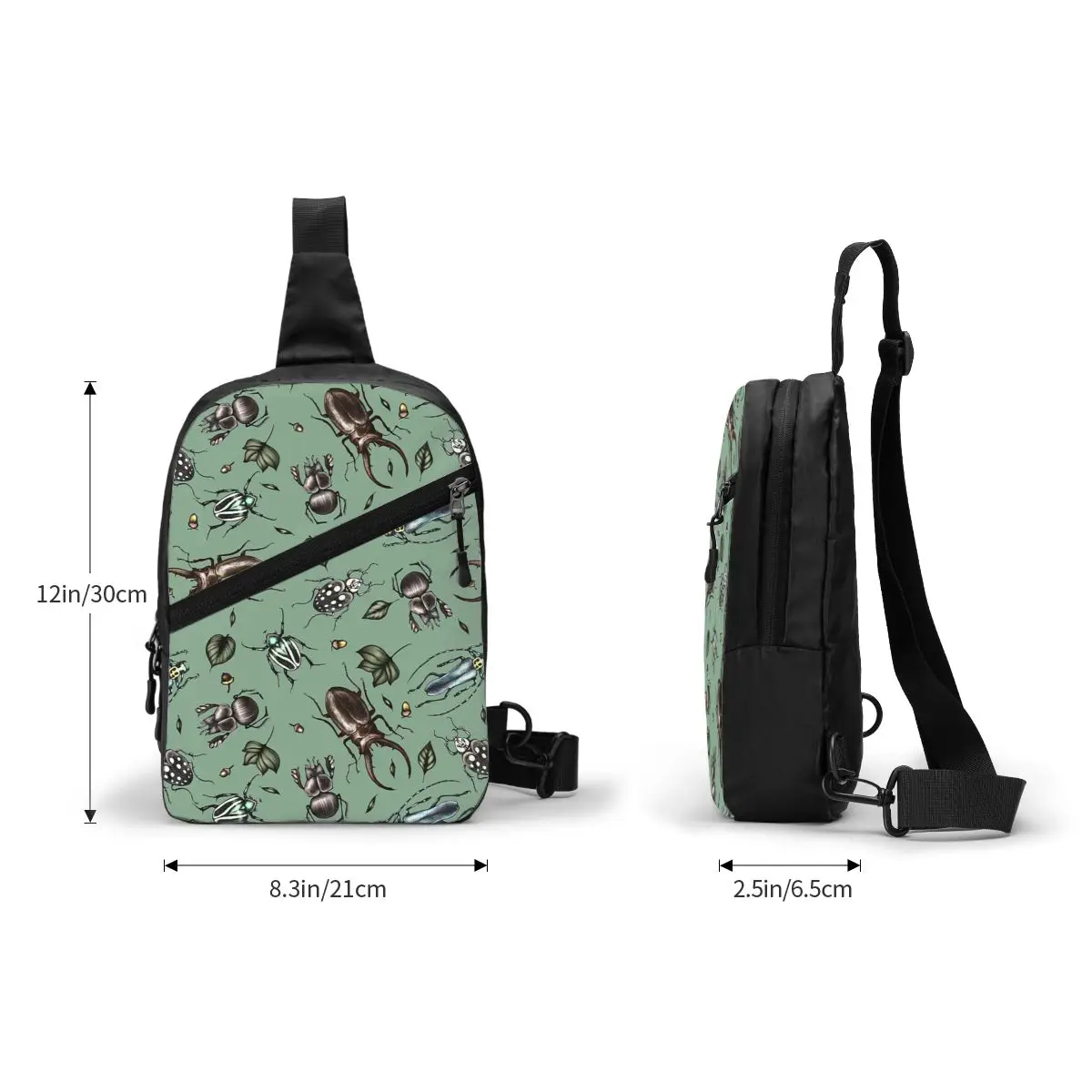 Padrão de besouro colorido-coleção de insetos saco de peito masculino estilingue crossbody mochila saco de peito viagem caminhadas daypack bolsa de ombro