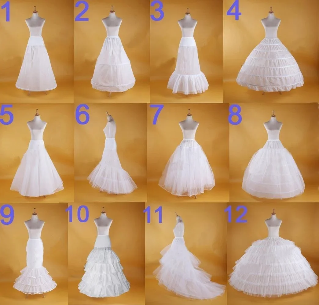 Falda de aro nupcial Accesorios de enagua de boda Slip de crinolina Blanco