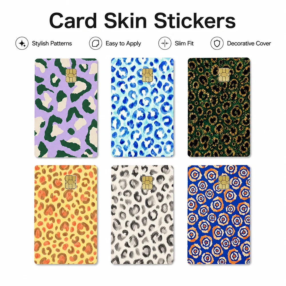 Creative Card Skin Stickers Decorative Cover for Bank Card Pattern Sticker Slim Protective Film Easy Apply Personalized Design