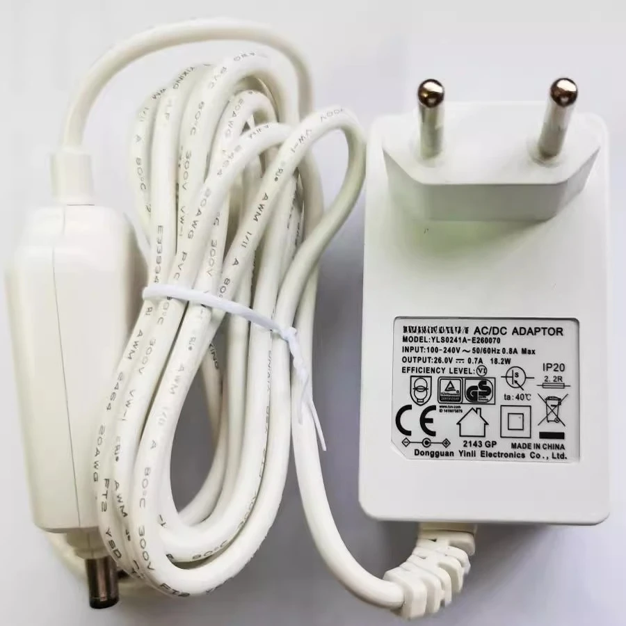 

YLS0241A-E260070 Адаптер питания для пылесоса TINECO 26V0.7A 700 мА Зарядное устройство