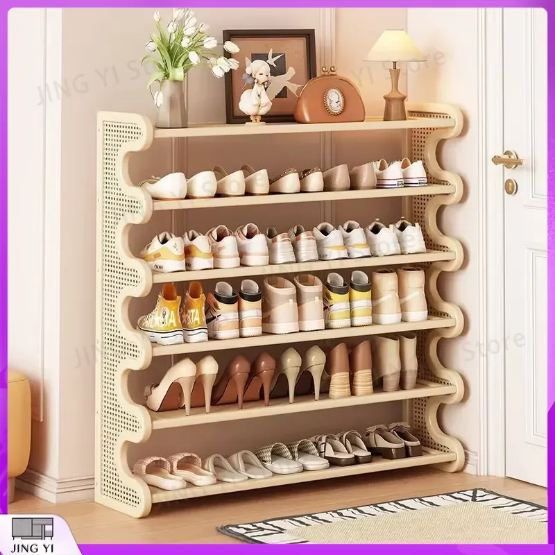 Modern Wooden Multi-Layer Shoe Rack for Home Entrance Dormitory Space Saving Storage Organizer Adjustable Height Foldable