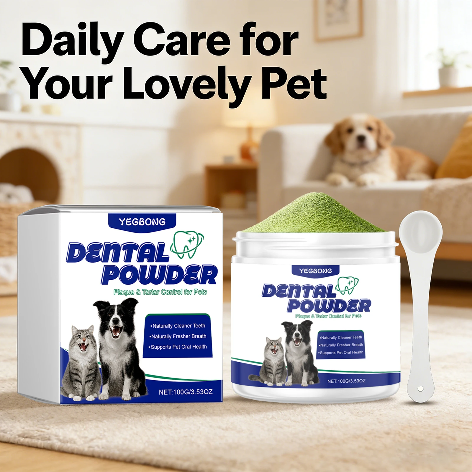 

Pet Teeth Cleaning Powder Removing Pet Dental Plaque Reducing Odors Balance Oral Ph Value Freshing Breath Pet Oral Care Products
