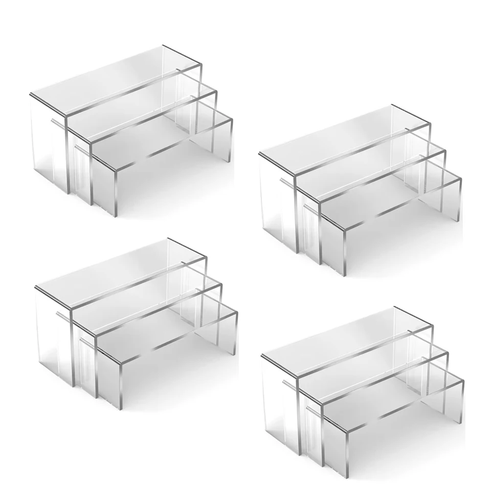 3/6/9/12Pc Helder Acryl Display Stand Cosmetische Tas Sieraden Showcase Bekerhouder voor thuis Winkel standbeeld Model Aardewerk Display Riser
