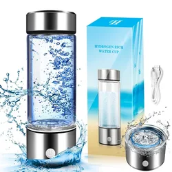 1800PPB Portable Hydrogen Water Bottle Generator USB Rechargeable, Hydrogen Water Ionizer Machine Health Cup for Home Travel