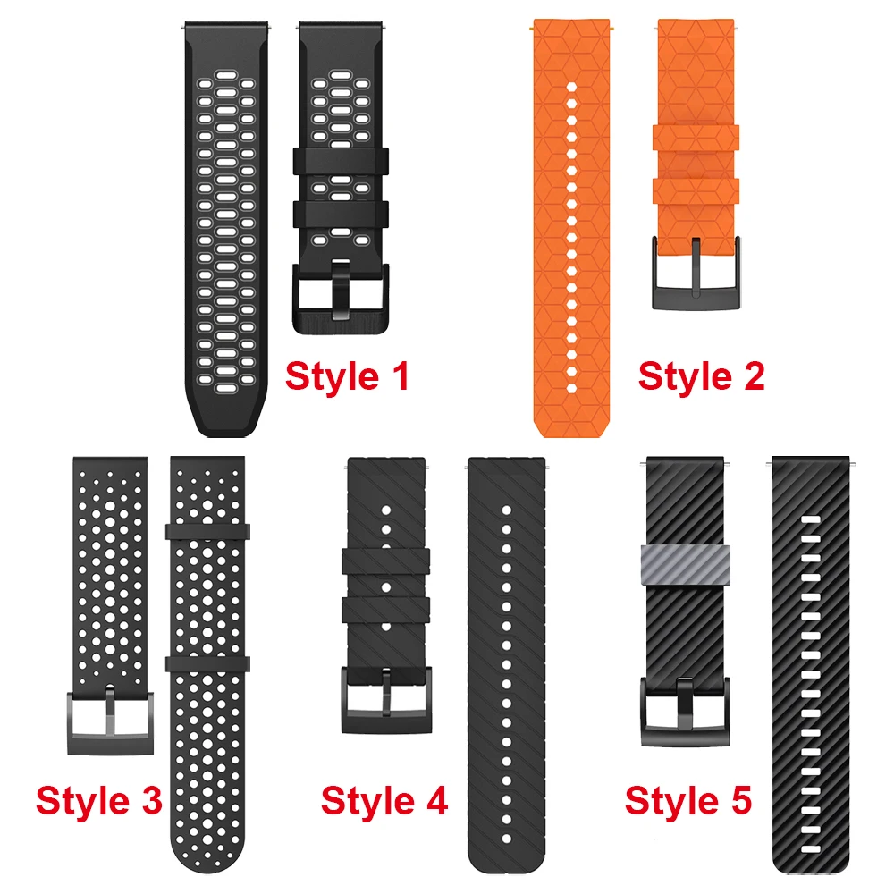 Bracelet de montre en silicone pour Suunto 9, Baro 7, D5, Spartan dehors Wrist, HR, Baro Bracelet de montre, Bracelet Correa, Accessoires de bracelet, 24mm