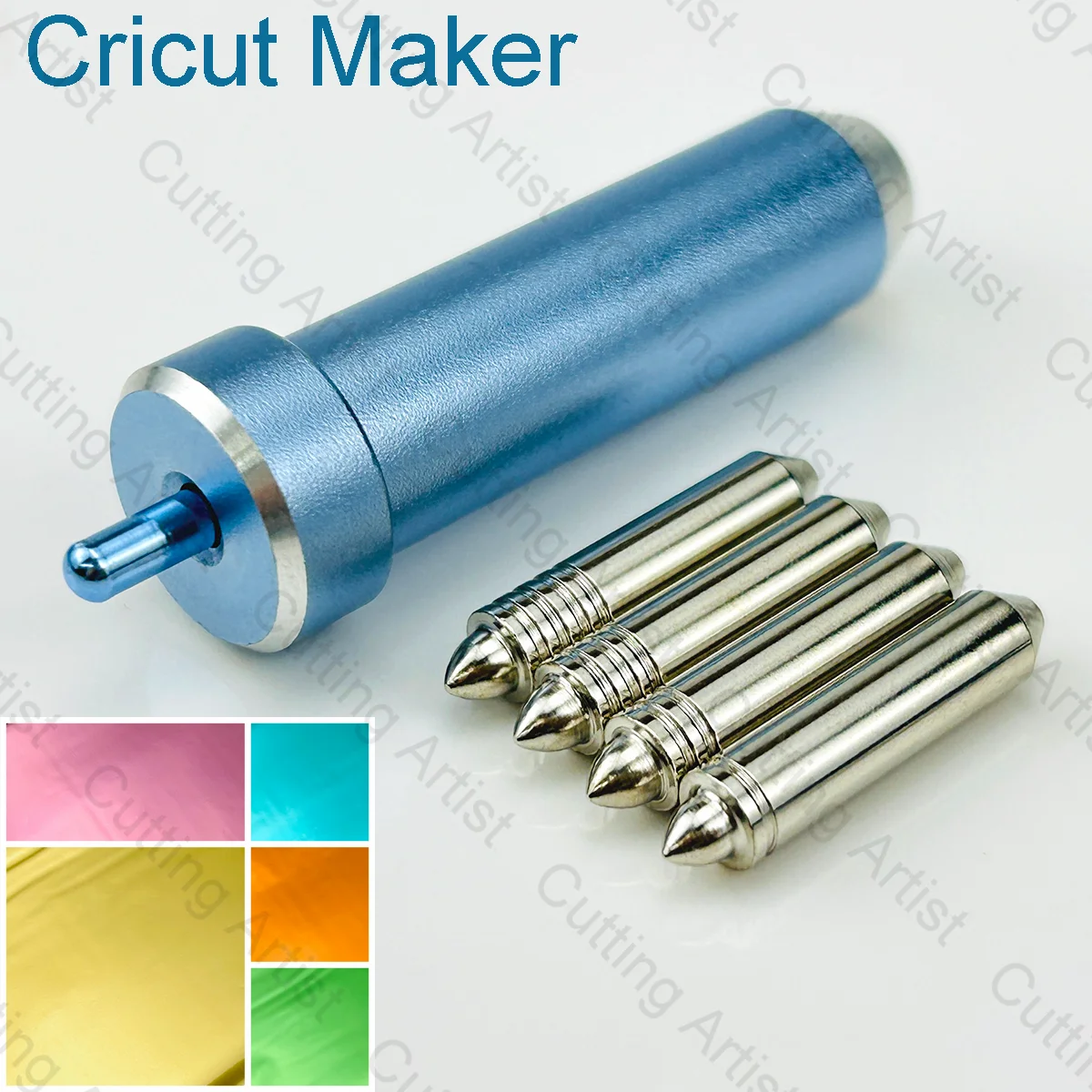 5pcs Foil Transfer Kits for Cricut Maker 3 Explore 3 Air 2 + 50pcs Foil Sheets Matted Gold Pink Coral Blue Apple Green Orange