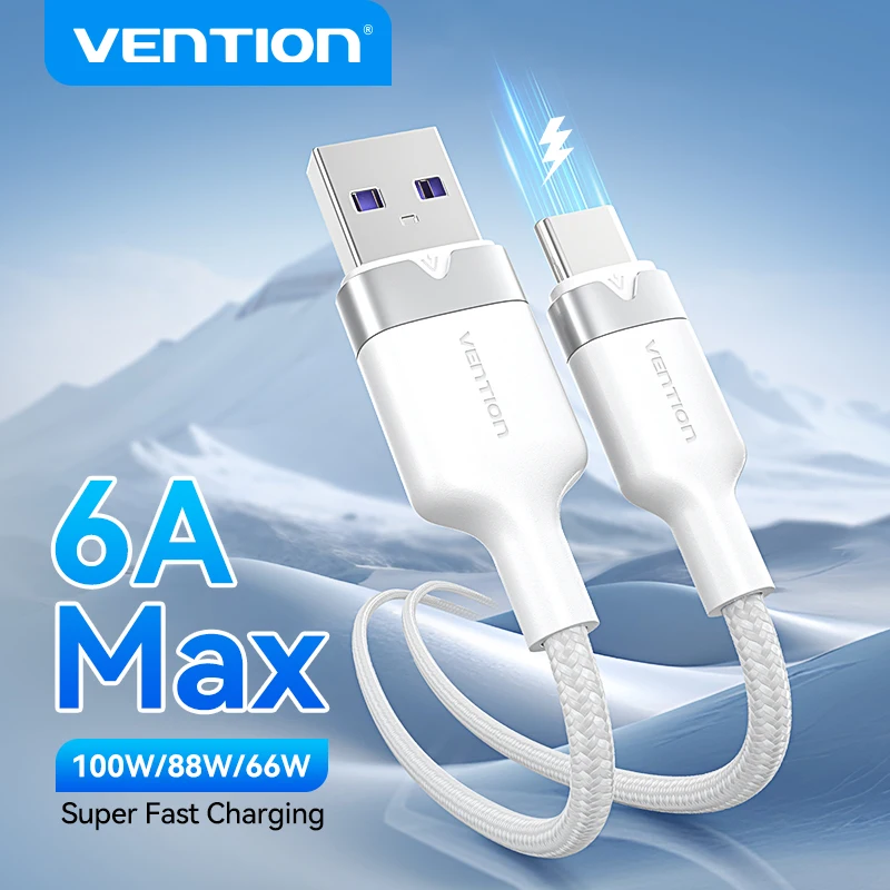 Vention 6A USB Type C Cable for iPhone 16 15 14 Pro Charger Data Cord for MacBook iPad Pro Samsung Xiaomi Fast 100W USB C Cable