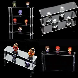 1-4 Tier Clear Acrylic Vertical Display Stand For Jewelry, Perfume, Assemble Desktop Storage Shelf For Figures Blind Box Toys