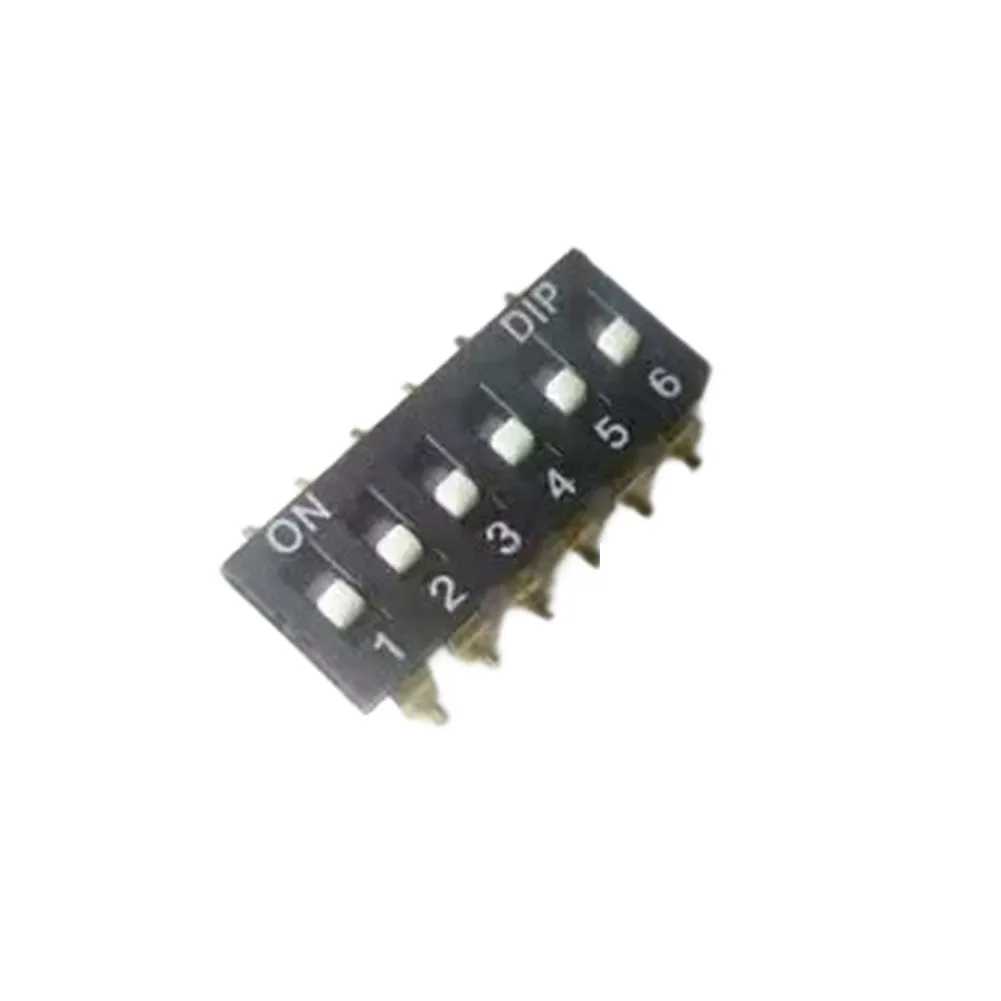 10pcs DM-06 6 Way For SMD DIP Switch 2.54mm Pitch Gold Plated Leads ABS Housing for Electronic Device Assembly
