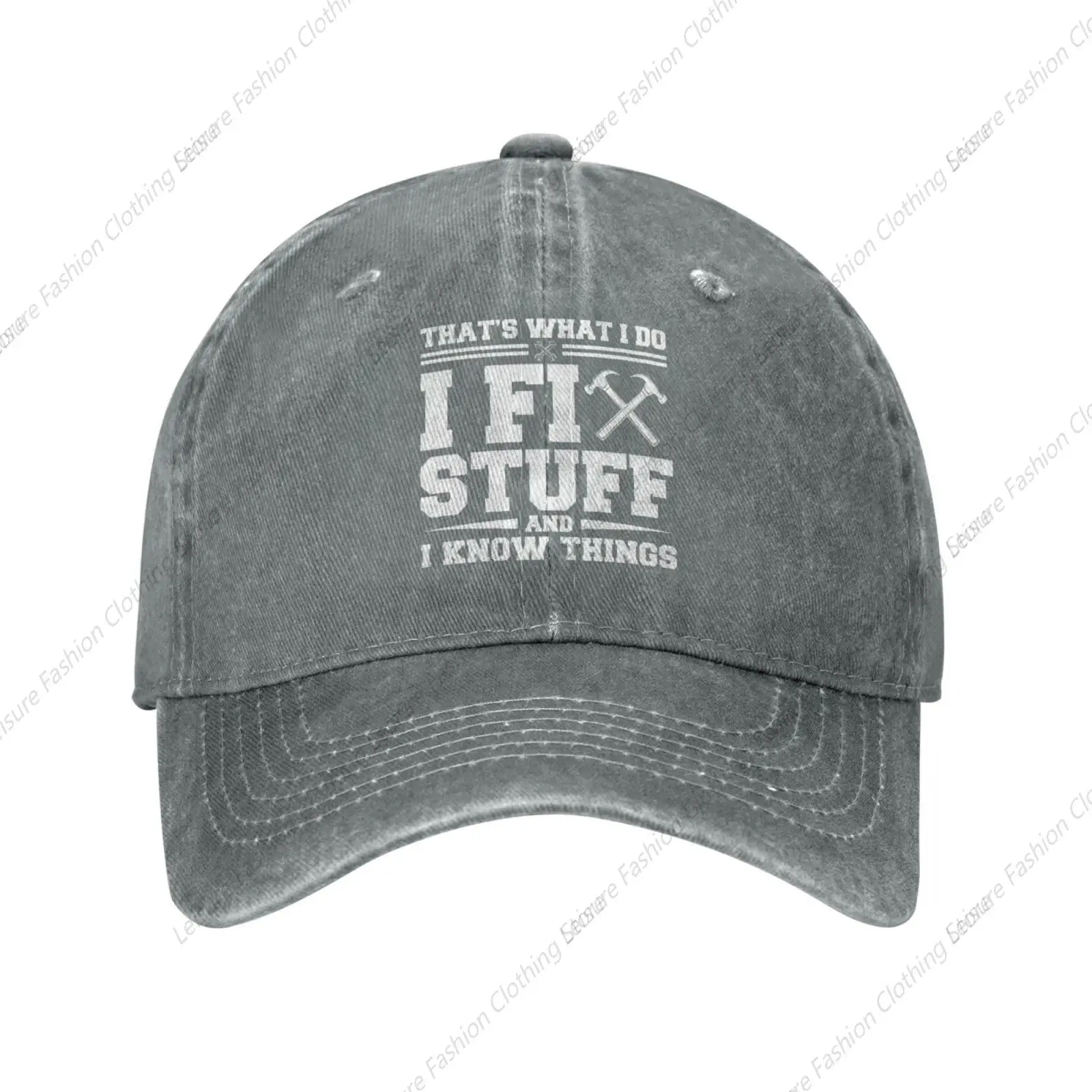 I Fix Stuff and I Know Things sombreros para hombres, sombrero de cosas geniales, sombrero divertido