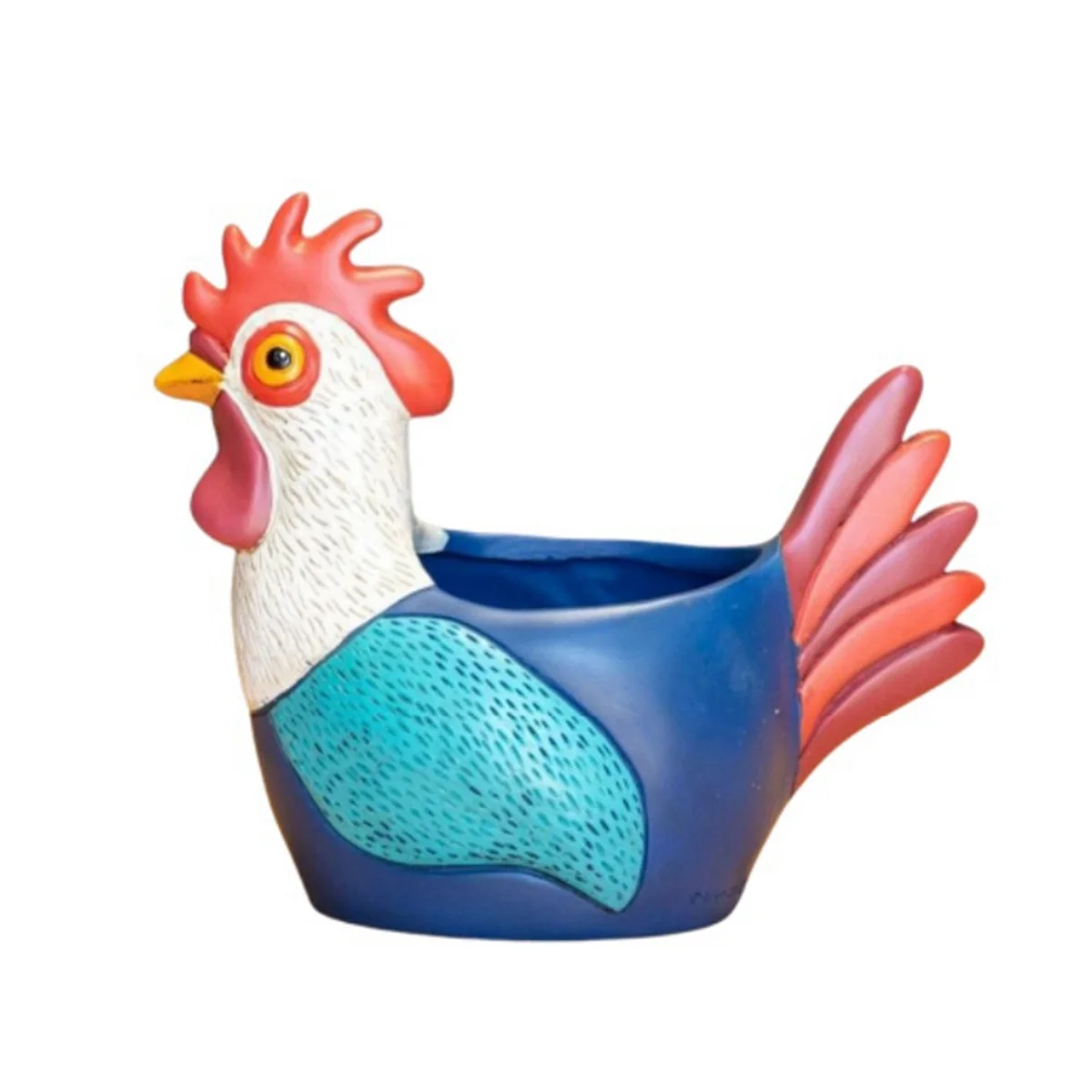 Chicken Planter Rooster Flower Pot Resin Hen Planter Ornament for Indoor and Outdoor Gardens Plant Flower Pot L