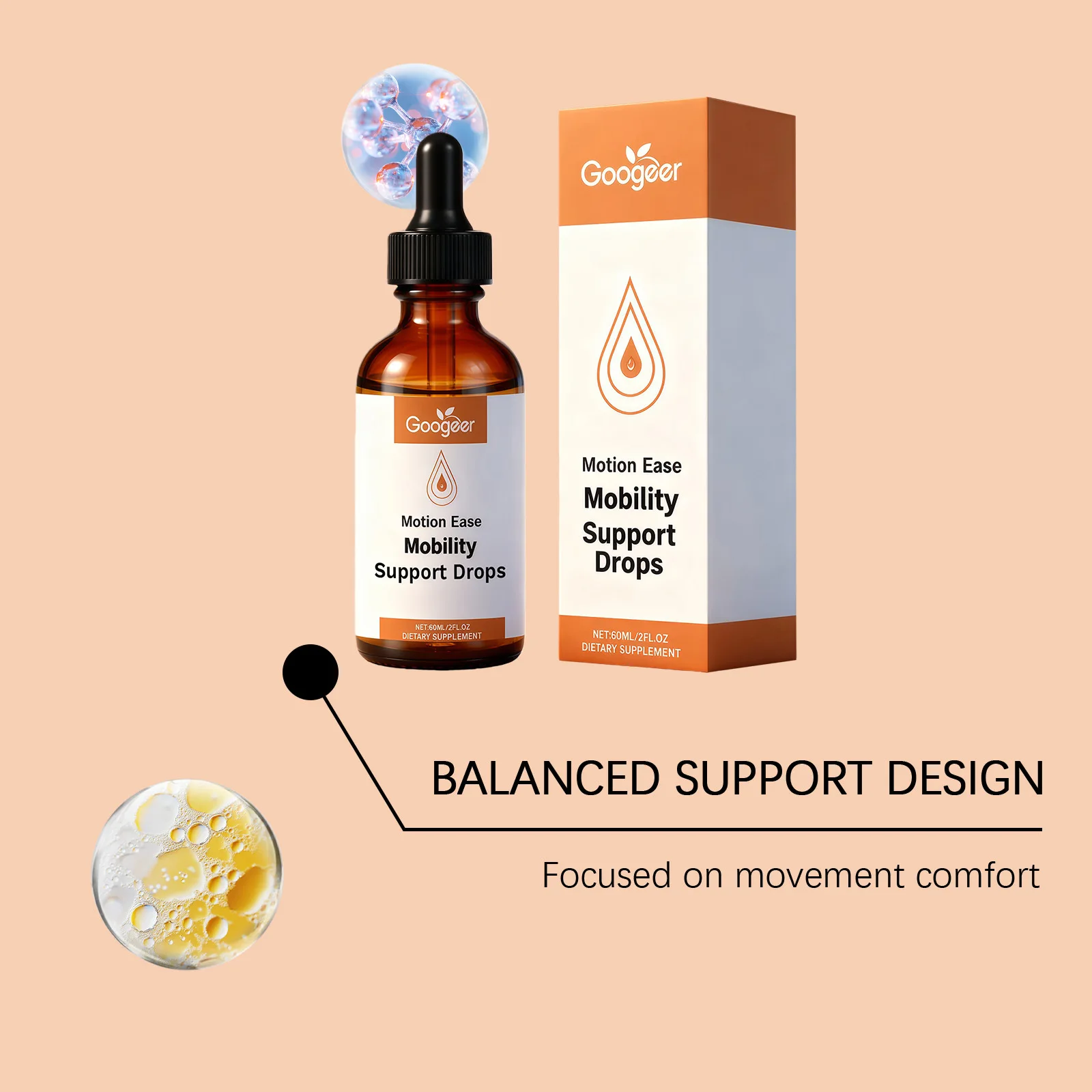 Mobility Support Drops Motion Ease Natural Joint Flexibility Supplement Drops 60ml Healthy Body Movement Care Tincture