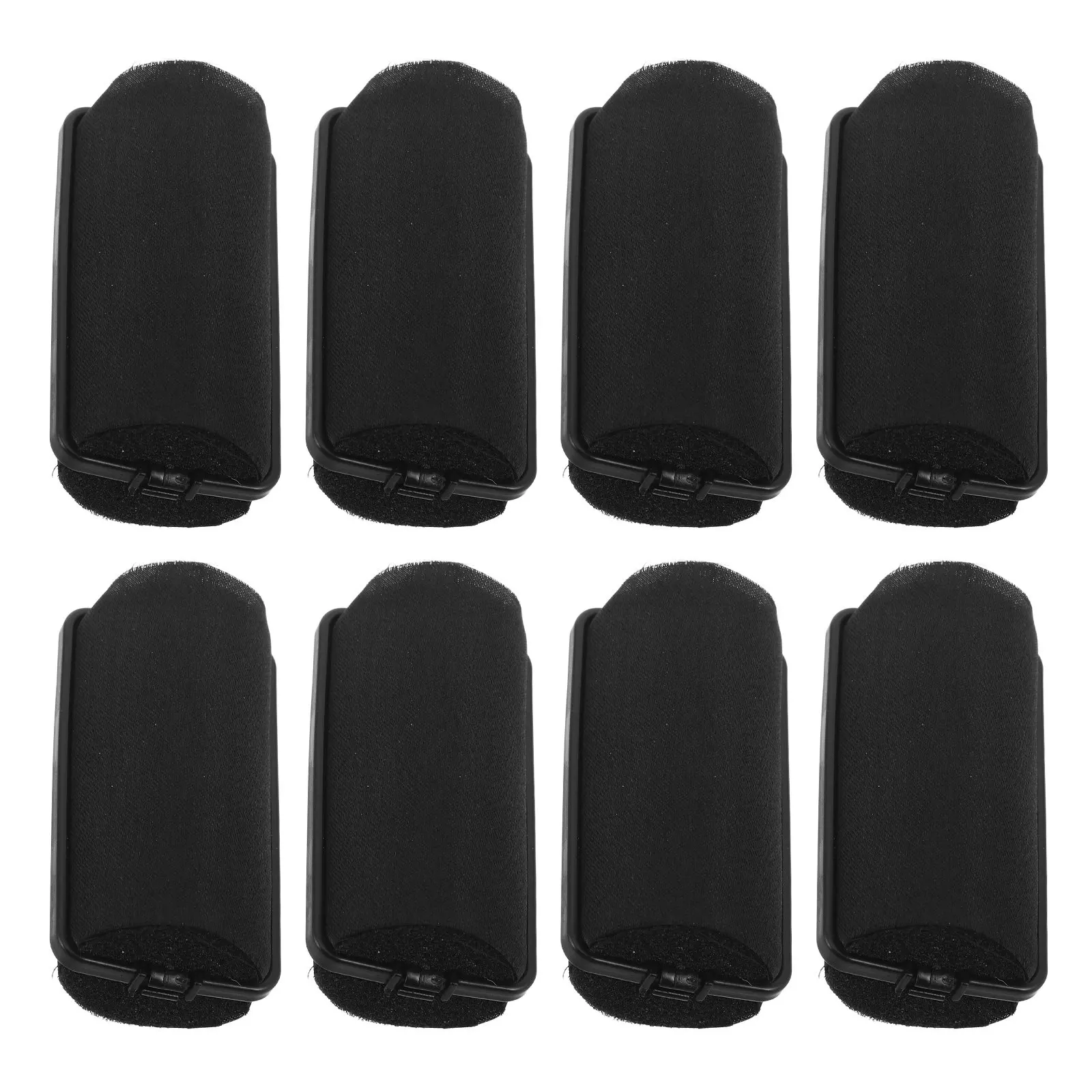 8Pcs Soft Sponge Hair Rollers Black Self Grip Heatless Curlers for Bangs Short Medium Long Hair Stylish Voluminous Natural Waves