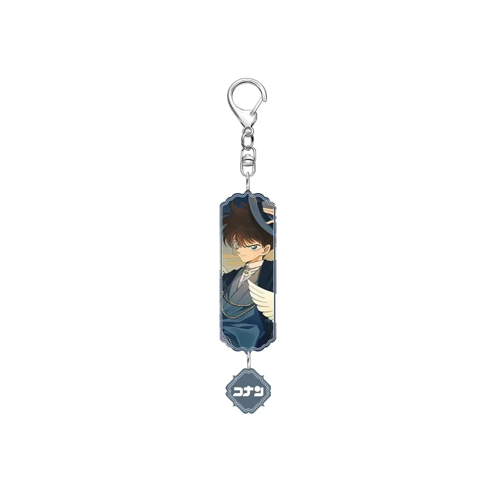 Anime Character Kudou Shinichi Rachel Moore Anita Hailey Sandwich Keyrings HD Pattern Acrylic Key Chain Model Plate Student Gift