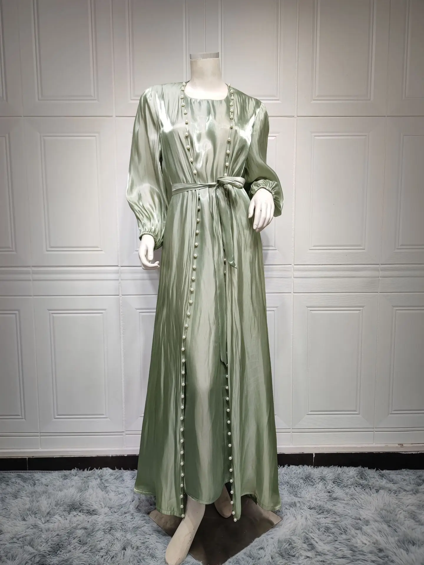 Vestido musulmán Ramadán Eid Mubarak Abaya Dubai Kaftan, ropa islámica, bata Hijab, Túnica árabe, Djellaba, mujer