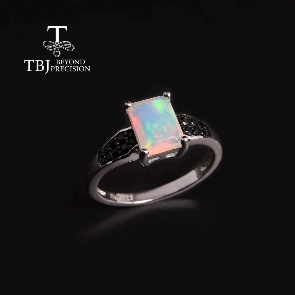 2026,925 sterling silver Colorful October Birthstone Natural Opal Ring elegant noble women's anniversary & Holiday gift