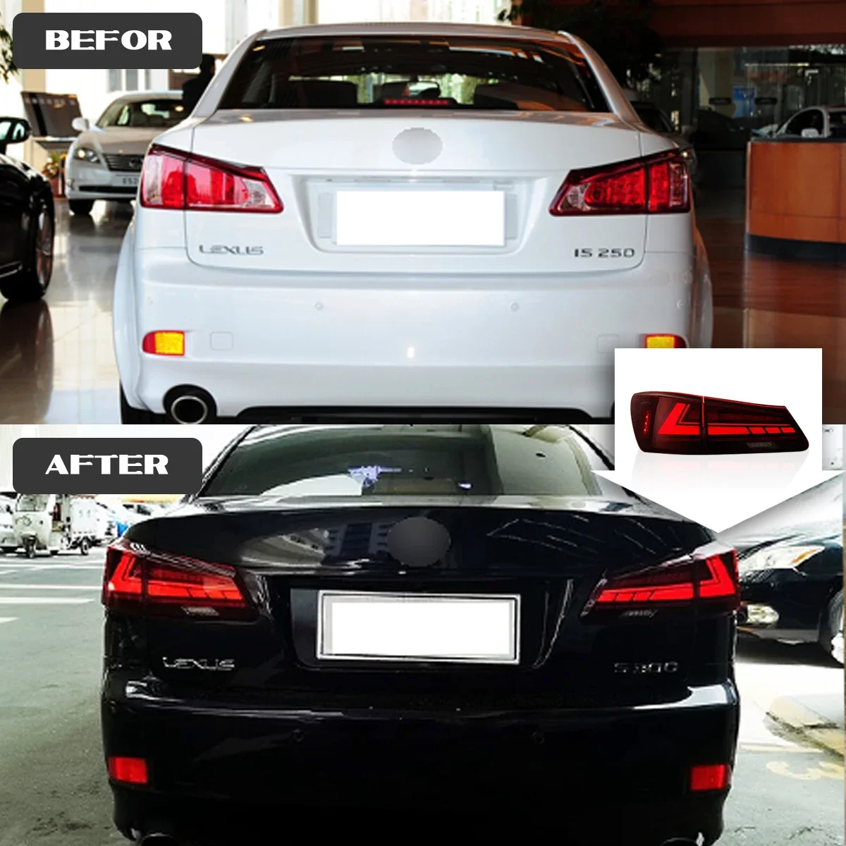 Car light For Lexus IS IS250 Taillights 2006-2012 Upgrade Modified to New DRL Dynamic Turn Signal LED Taillight Auto Accessories