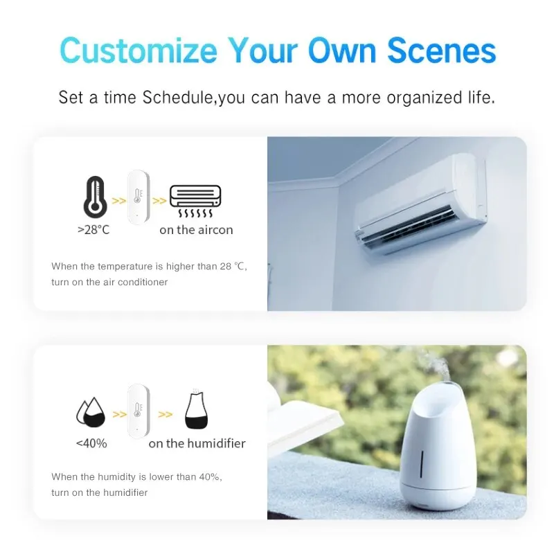Ewelink ZigBee Smart Temperature Humidity Sensor Battery Powered APP Control Thermometer Hygrometer Controller For Alexa Google