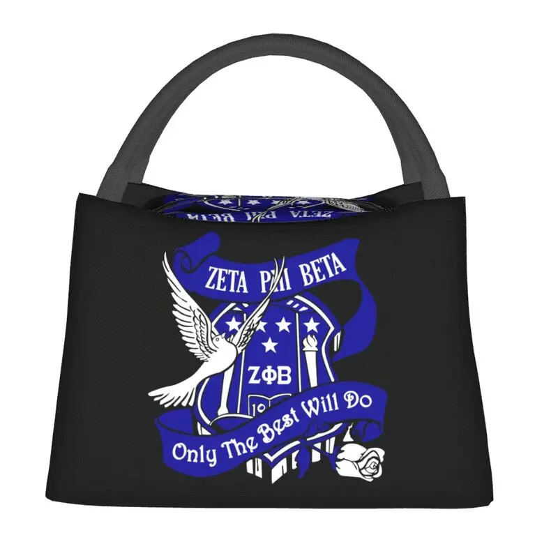 Zeta Phi Beta Insulated Lunch Bags for Women African American Portable Thermal Cooler Food Lunch Box Outdoor Camping Travel