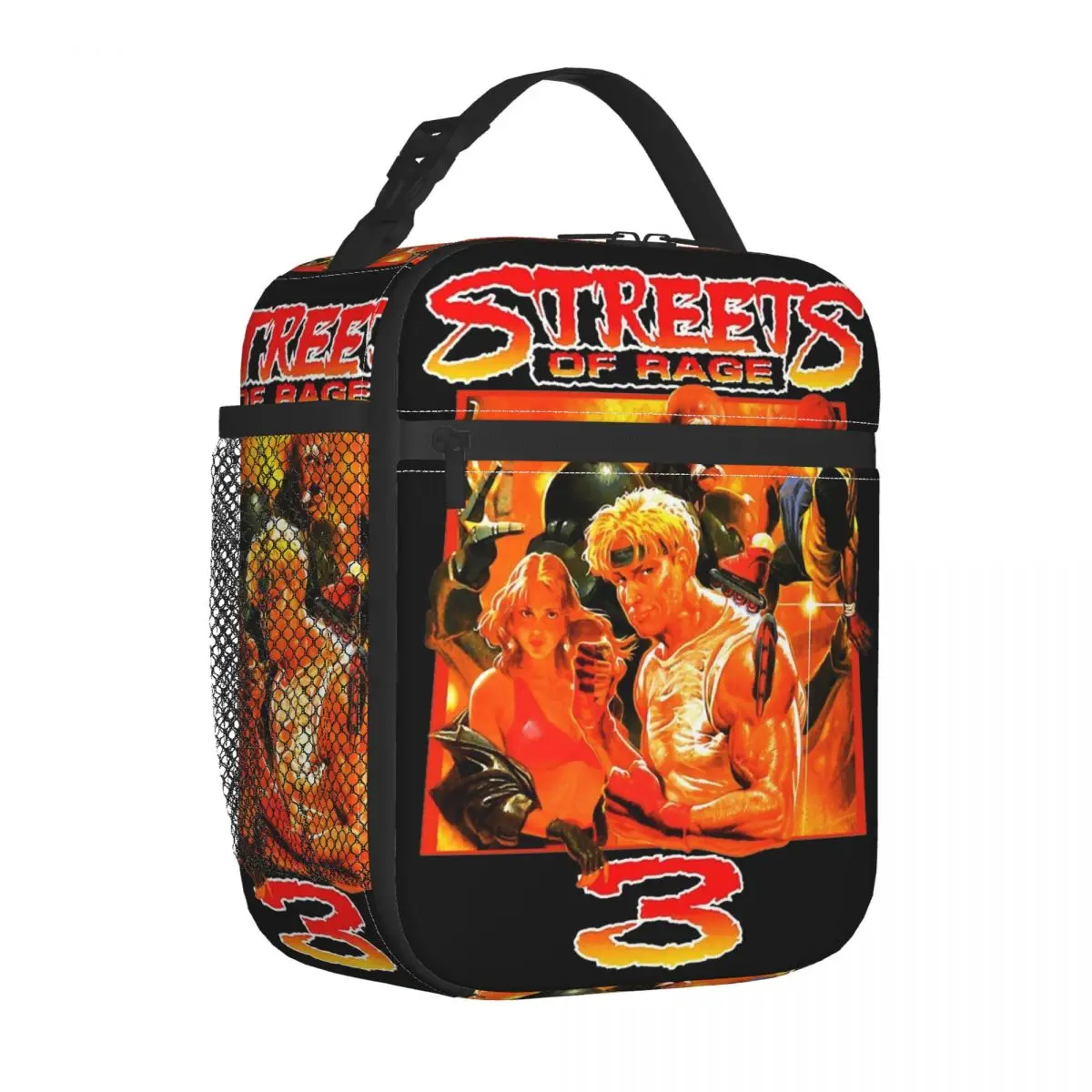 Insulated Lunch Bags Streets Of Rage 3 Axel Product Fighting Game Lunch Food Box Harajuku Thermal Cooler Bento Box For School