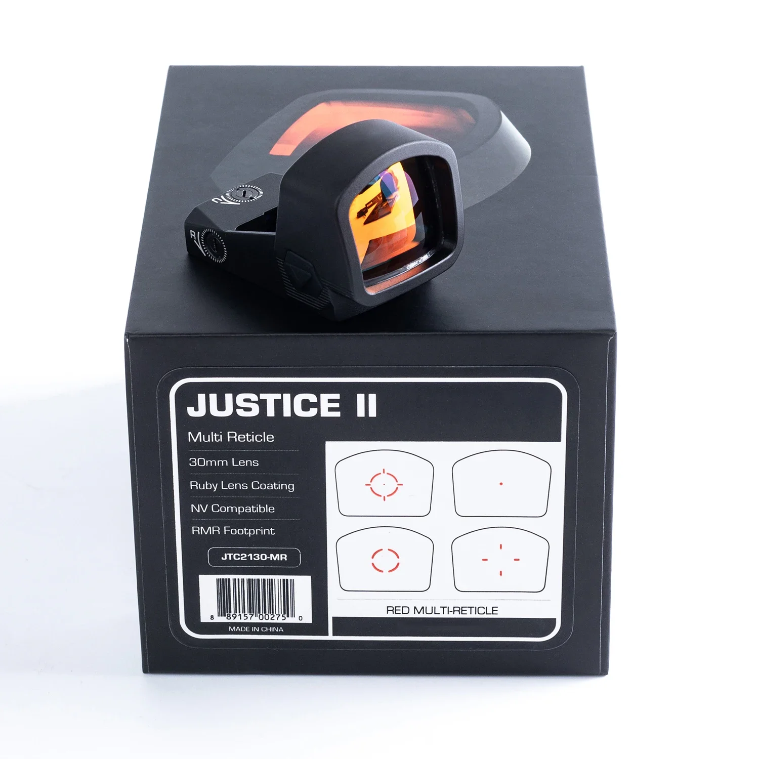 Justice II 1x30 Reflex 4 Multi-Reticle 6MOA Groen 6 MOA Red Dot Sight Shake N' Wake