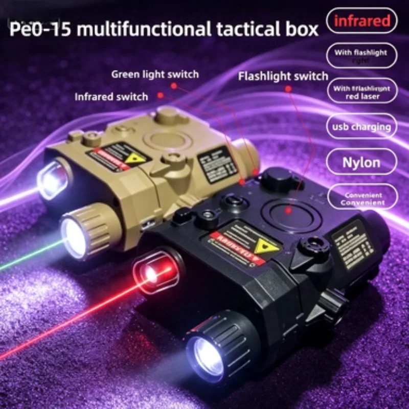 All Match Nylon PEQ15 Multi Function Battery Box Green Laser Light Beam Hand Flashlight for Toy Decoration
