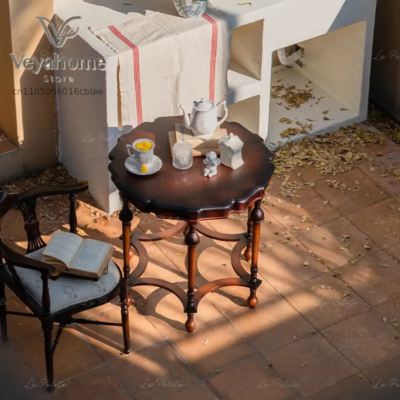 Medieval afternoon tea table retro casual home living room bedroom study bed and breakfast cafe round table corner few