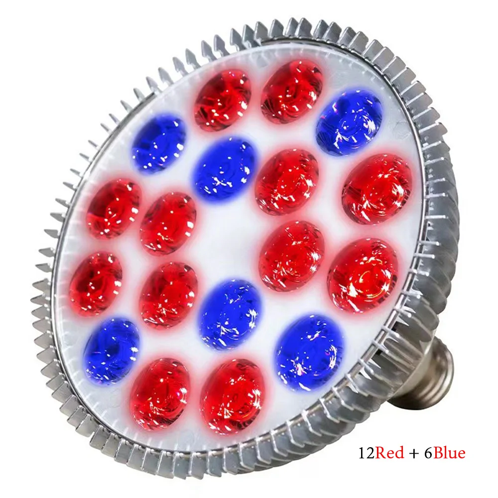E27 LED Plant Grow Light 54W Par38 Full Spectrum Phyto Grow Box for  Flower Seed Growth Hydroponics Veg Growing