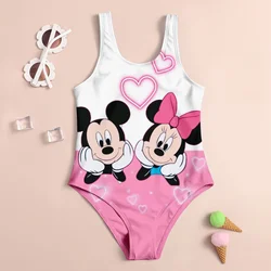 2024 MINISO New Girl Summer One-Piece Swimsuit Fashion Cartoon Cute Hellokitty Print Women Swimwear Sleeveless Swim Clothing