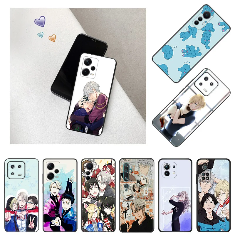 Yuri On Ice Anime Handyhülle für Xiaomi 12 Pro 12x 12t 13 Redmi Note 13 13c 12s 12c Note 12 Lite Shell Schwarz Hüllen Cover