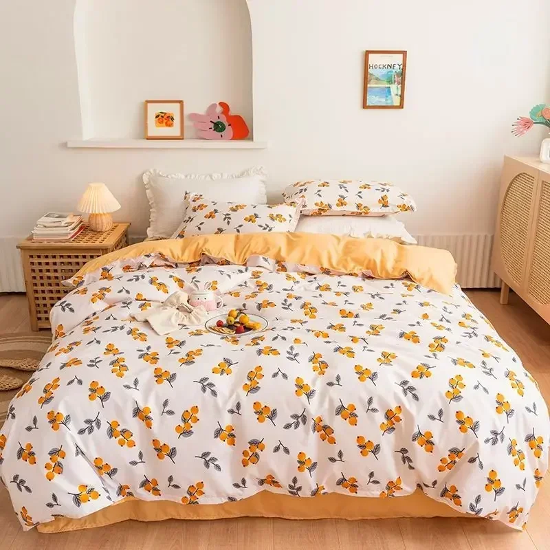 Simple Four-piece Set Can Not Afford the Ball, Does Not Shrink, Quilt Cover, Bed Linen, Three-piece Set